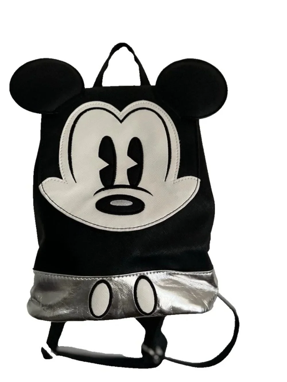 Disney Mickey Mouse Unisex Backpack Small Bag with Ears Black White Color